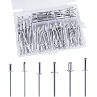 Remaches Ciegos M3.2 M4 Remache Aleación de Aluminio Kit de Surtido de Sujetadores con Caja Almacenamiento 120 Piezas